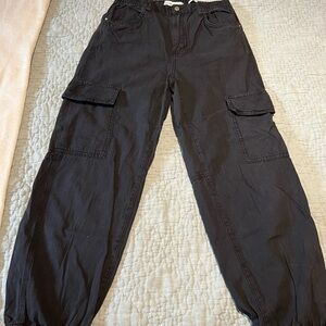 Bershka Black Cargo Joggers